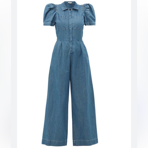Sea New York Piper Denim Short Sleeve Jumpsuit 10 - Picture 5 of 6